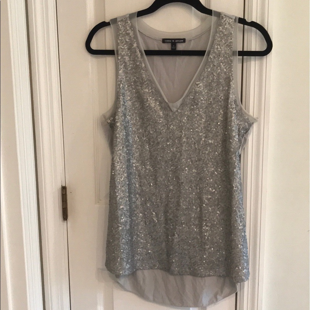 Cable & Gauge sequin tank, Size M